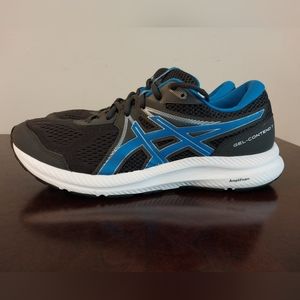 ASICS Gel-Contend 7 Running Gym Shoes Sneakers Black/Blue Mens size 11.5